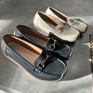 Bundle of 2 Black and Cream Loafers